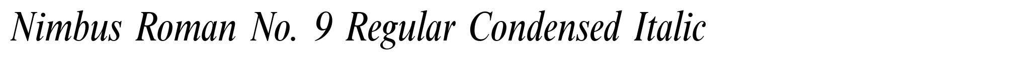 Nimbus Roman No. 9 Regular Condensed Italic image